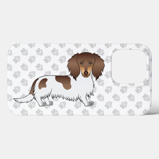Chocolade En Effen Piebald Langharige Dachshund Ho Case-Mate iPhone Case (Achterkant (horizontaal))