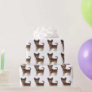 Chocolade En Effen Vacht Chihuahua Patroon Cadeaupapier