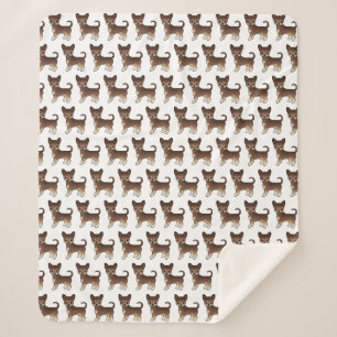 Chocolade En Effen Vacht Chihuahua Patroon Sherpa Deken