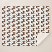 Chocolade En Effen Vacht Chihuahua Patroon Sherpa Deken (Voorkant (horizontaal))
