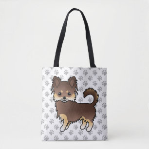 Chocolade En Effenbruine Langharige Chihuahua Hond Tote Bag