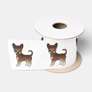 Chocolade En Effenhuidige Chihuahua Hond Satijnen Lint