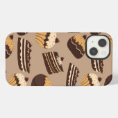 Chocolade en gebak patroon 3 iPhone hoesje (Achterkant horizontaal)