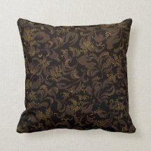 Chocolade en Gold Floral Damask Pattern