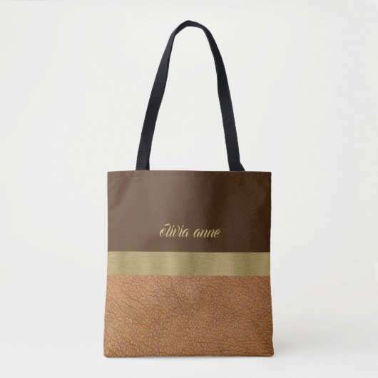 Chocolade en goud tote bag (Voorkant)
