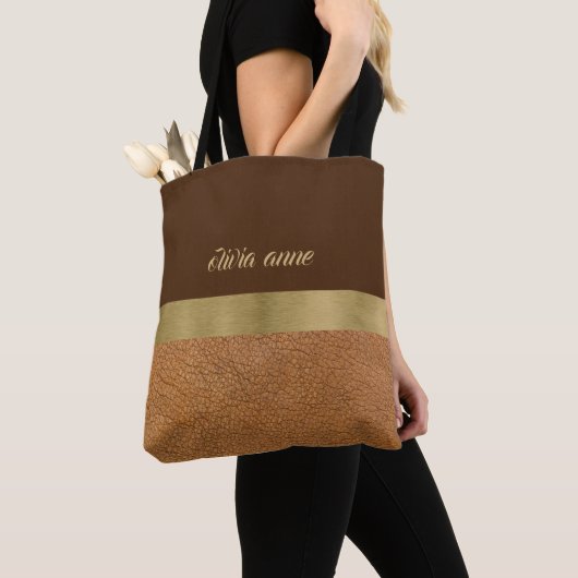 Chocolade en goud tote bag (Dichtbij)