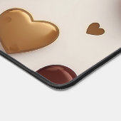 Chocolade en gouden harten bureaumat (Hoek)
