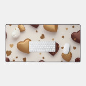 Chocolade en gouden harten bureaumat (Keyboard & Muis)