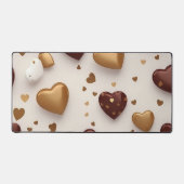 Chocolade en gouden harten bureaumat (Voorkant)
