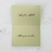 Chocolade en groene monogram bedankkaart (Binnen)