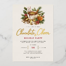Chocolade En Kerstvreugde Warme Chocolade Kerstfee Folie Feestdagenkaart