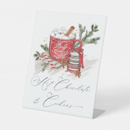 Chocolade en koekjes Winter Baby shower Reclamebord Met Voetstuk