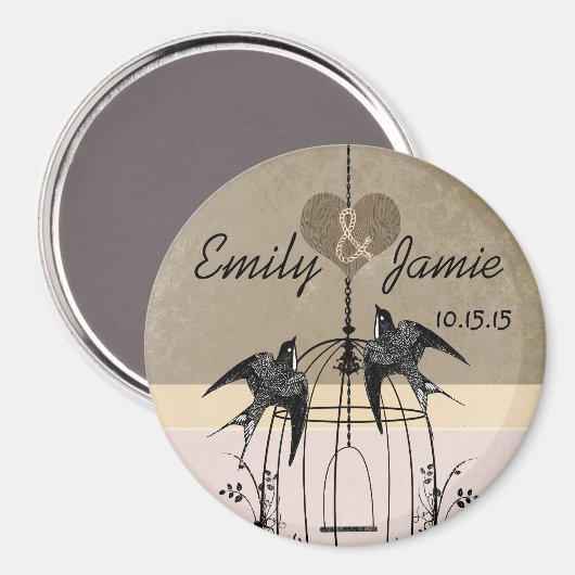 Chocolade en koraalvogel Weddenschap Magnet (Voorkant / Achterkant)