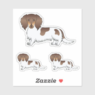 Chocolade En Lichtbruine Bont Langharige Dachshund Sticker