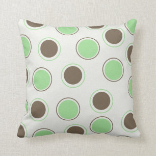 Chocolade en Mint Circles op White MOJO Pillow Kussen