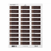 Chocolade en Mocha Damask Retouradres Label (Full Sheet)
