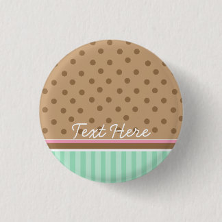 chocolade en muntpatter: knoopbadge ronde button 3,2 cm