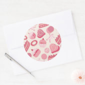 Chocolade- en pasteipatroon 2 ronde sticker (Envelop)
