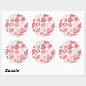 Chocolade- en pasteipatroon 2 ronde sticker (Vel)