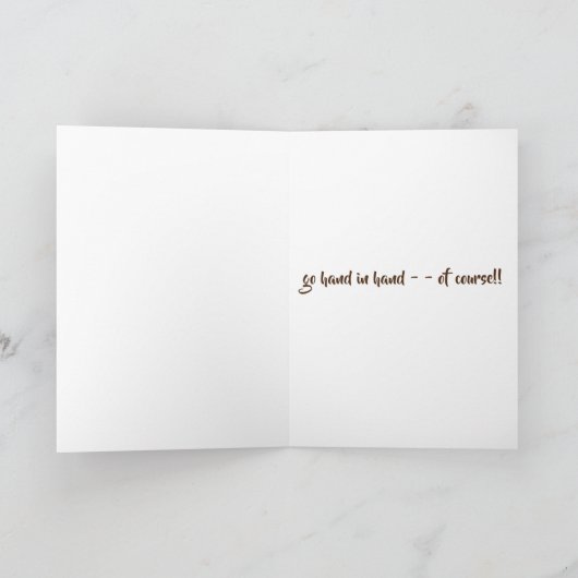 Chocolade en pindakaas, gaan hand in hand kaart (Binnen)