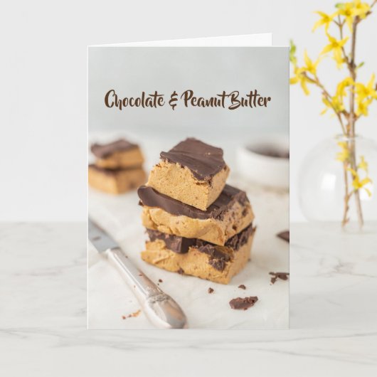 Chocolade en pindakaas, gaan hand in hand kaart (Gele Bloem)