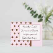 Chocolade en Roze Bewaar de datum! Aankondigingskaart (Staand voorkant)