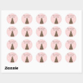 Chocolade en Roze Bewaar de Datum Ronde Sticker (Vel)