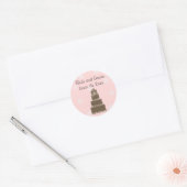 Chocolade en Roze Bewaar de Datum Ronde Sticker (Envelop)