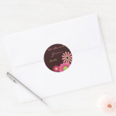 Chocolade en roze bruiloft Sticker (Envelop)