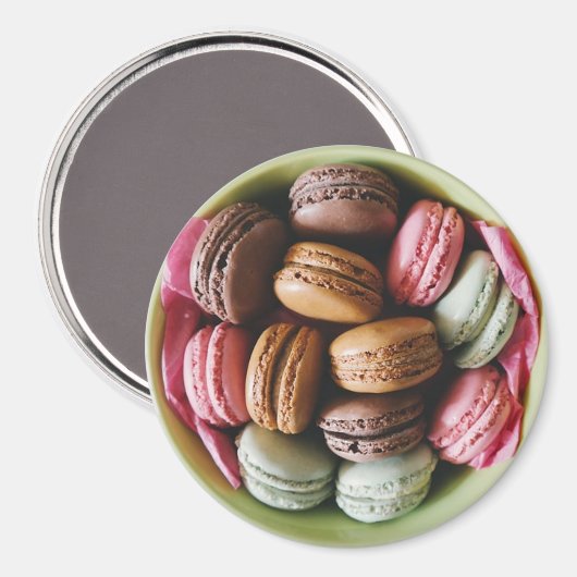 Chocolade en Roze Macaroon Koelkast Magnet (Voorkant / Achterkant)