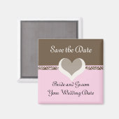 Chocolade en Roze sparen de Datum Magneet (Voorkant / Achterkant)