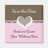 Chocolade en Roze sparen de Datum Magneet (Voorkant)