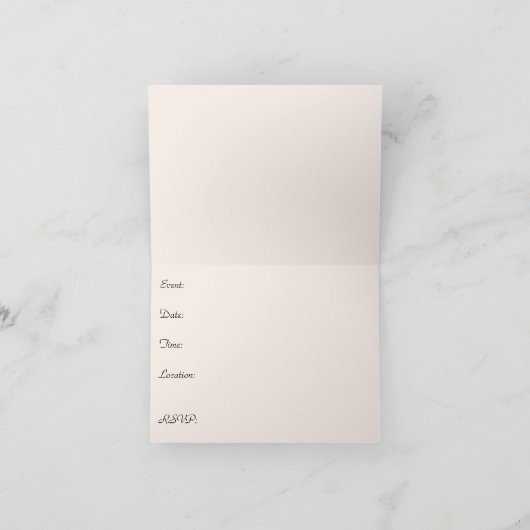 Chocolade en Roze uitnodiging (Binnen)