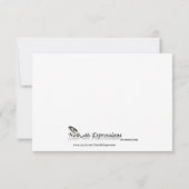Chocolade en Silver Damask-reactiekaart RSVP Kaartje (Achterkant)