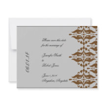 Chocolade en Silver Damask sparen de Datum