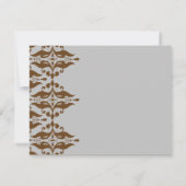 Chocolade en Silver Damask sparen de Datum Kaart (Achterkant)