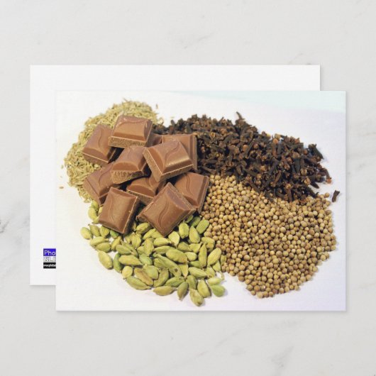 Chocolade en specerijen briefkaart (Voorkant / Achterkant)