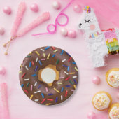Chocolade en Sprinkle Donut Celebration Papieren Bordje (Feest)