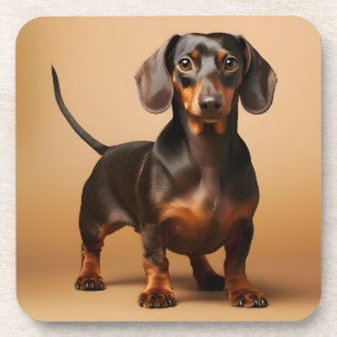 Chocolade en Tan Dachshund Dog Bier Onderzetter