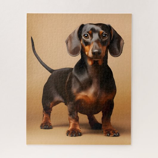Chocolade en Tan Dachshund Dog Legpuzzel (Verticaal)