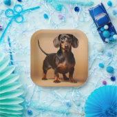 Chocolade en Tan Dachshund Dog Papieren Bordje (Feest)