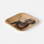 Chocolade en Tan Dachshund Dog Papieren Bordje (Gebogen)