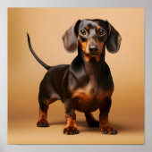 Chocolade en Tan Dachshund Dog Poster (Voorkant)