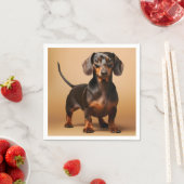 Chocolade en Tan Dachshund Dog Servet (Insitu)