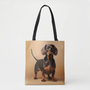 Chocolade en Tan Dachshund Dog Tote Bag