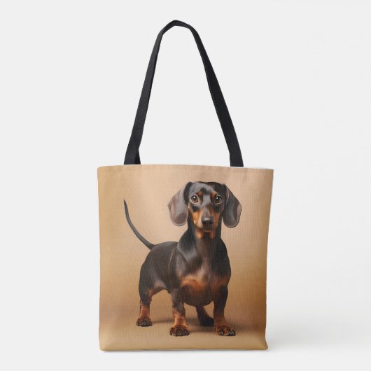 Chocolade en Tan Dachshund Dog Tote Bag (Achterkant)