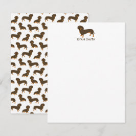 Chocolade en Tan Dachshund Notitiekaartje