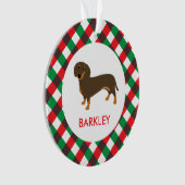 Chocolade en Tan Dachshund Ornament (voorkant)