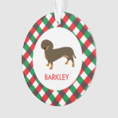 Chocolade en Tan Dachshund Ornament (voorkant)