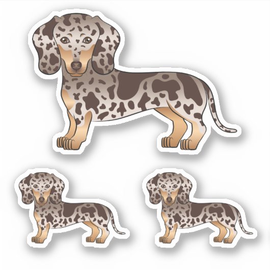 Chocolade en Tan Dapple Short Hair Dachshund Dog Sticker